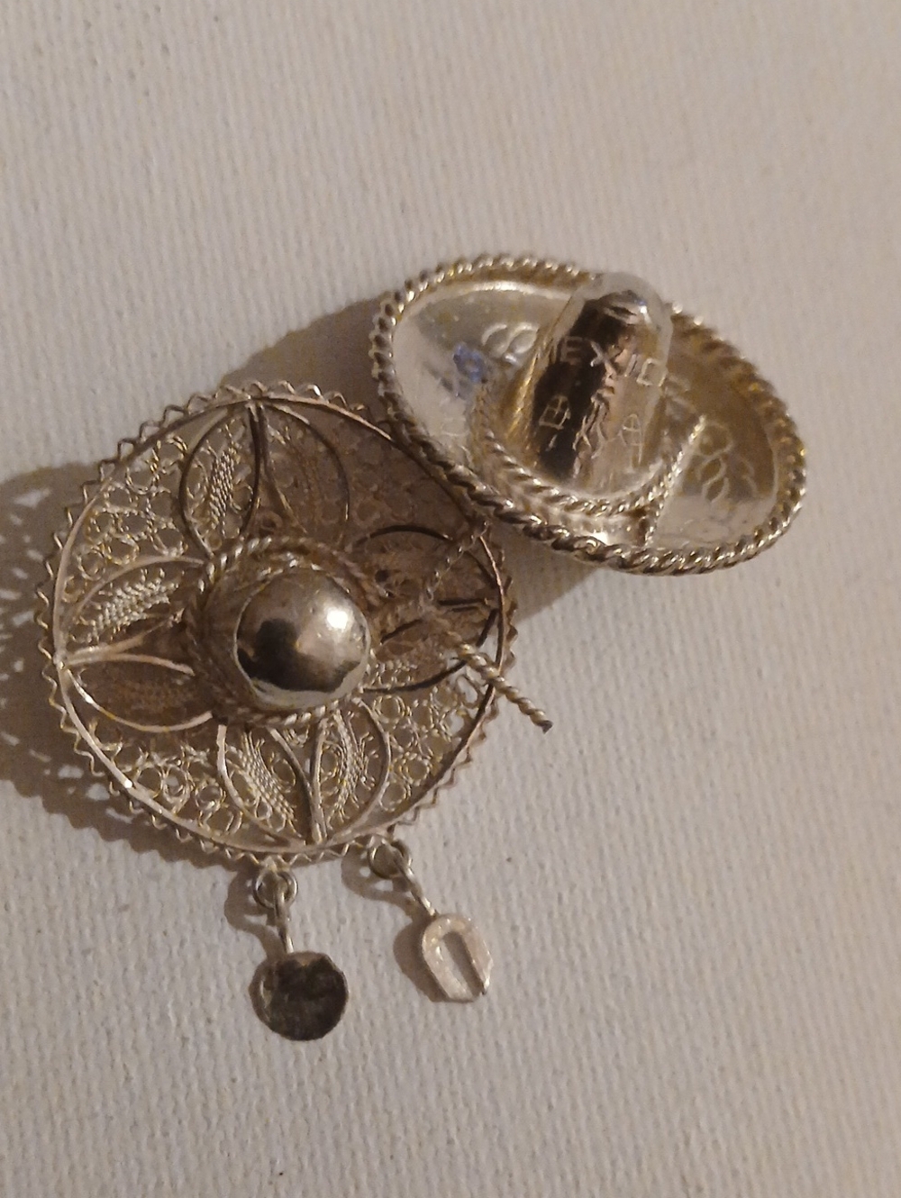 2 Sterling Sombrero Brooch Pins